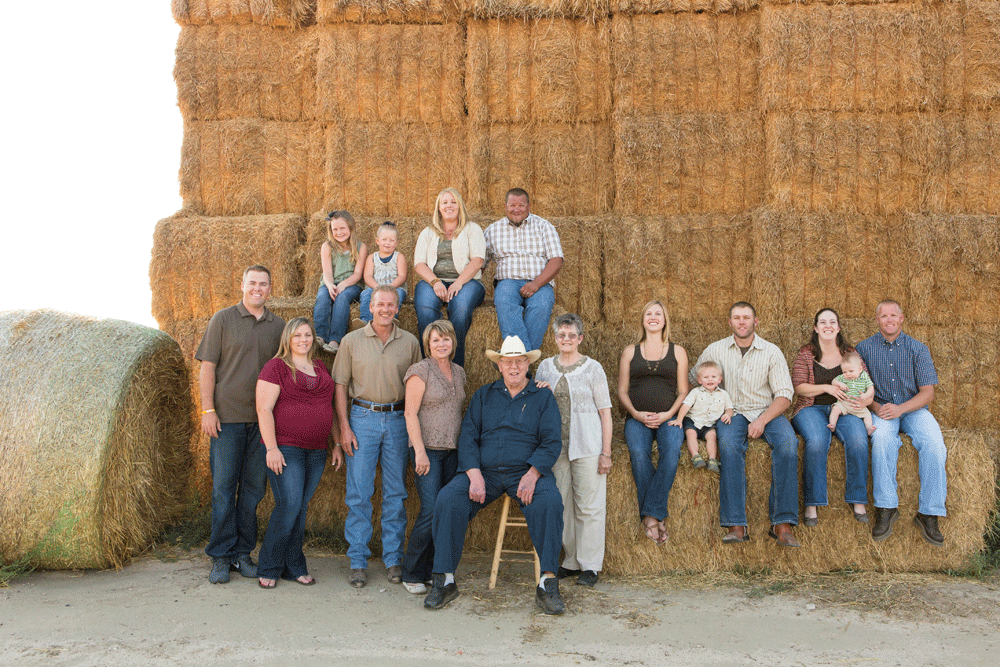The entire Chapin family (four generations) poses for a photograph.