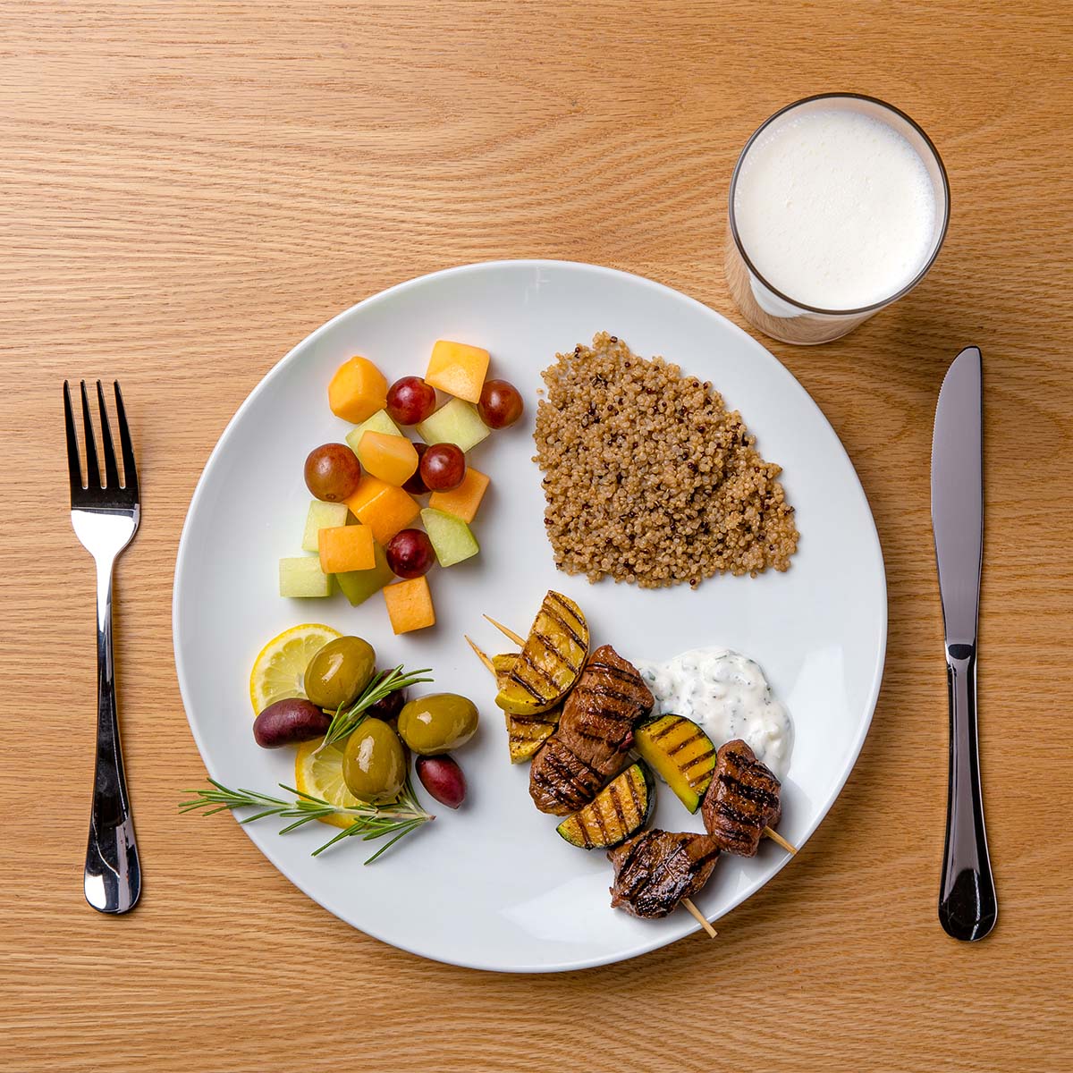 healthy plate food balanced diet dairy milk grains veggies