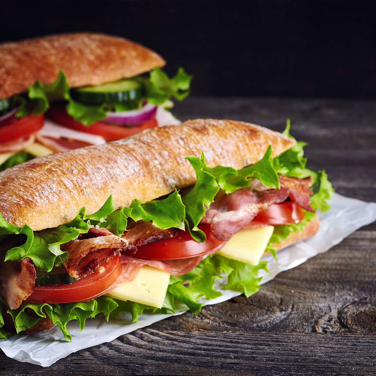 photo of a beautiful sub sandwich