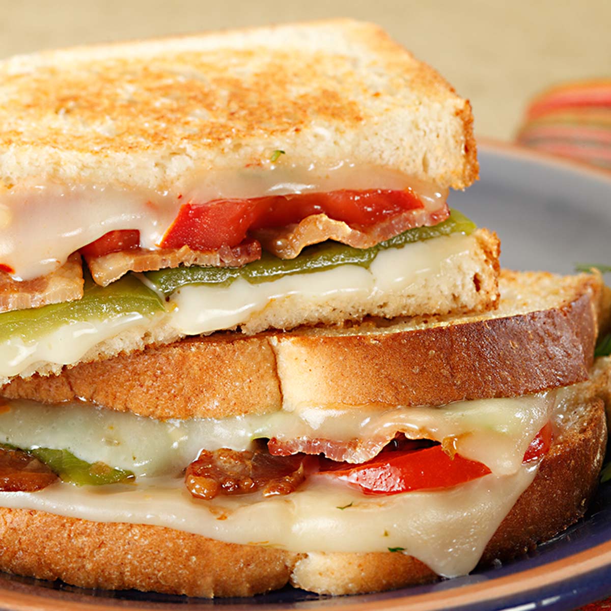 grilled cheese sandwich with southwest vegetables