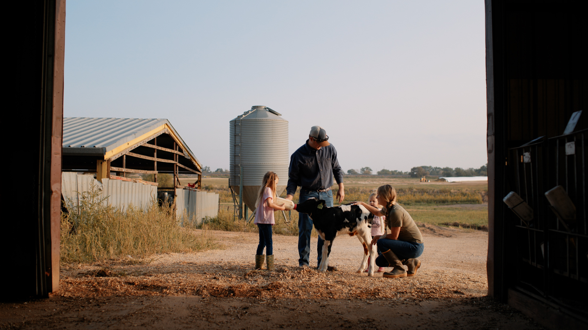 Family on a farm