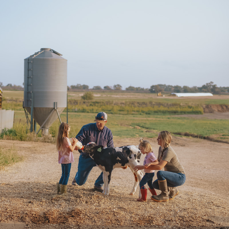 Family on farm