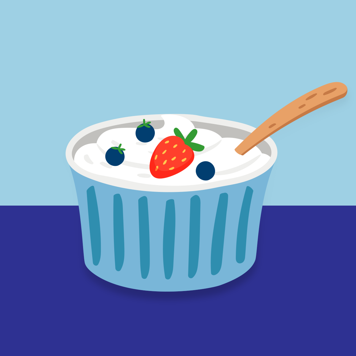 Illustration of yogurt and berries