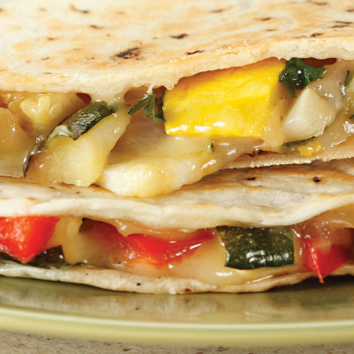 cheese and vegetable quesadilla