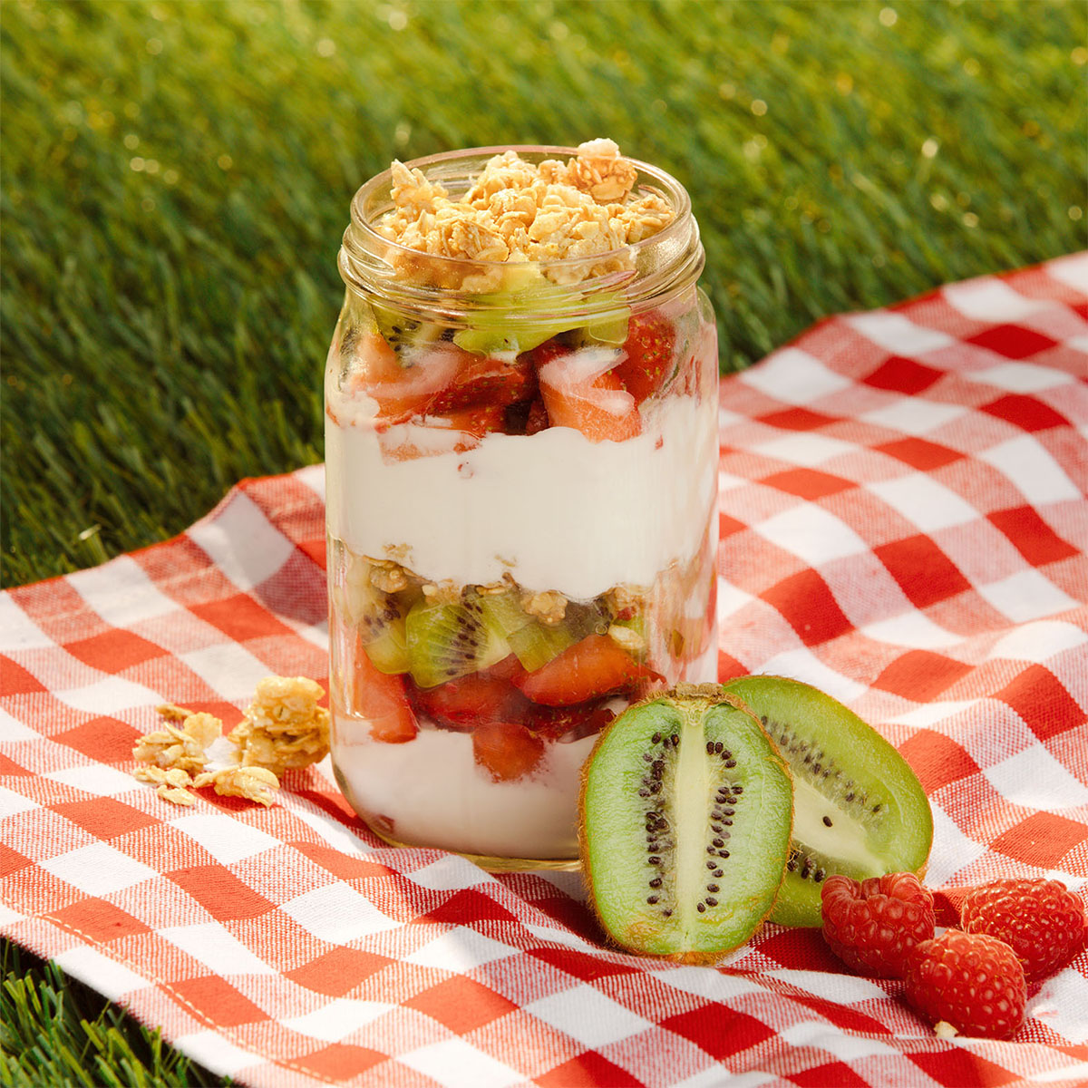 Yogurt parfait picnic dairy fruit healthy eating
