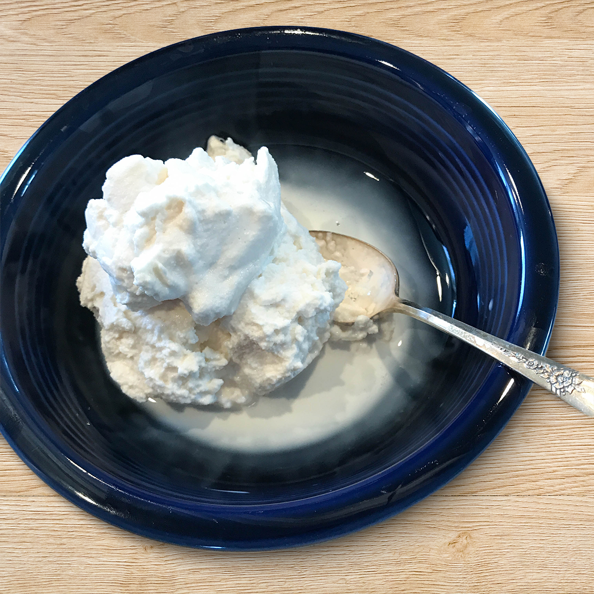 bowl of homemade ice cream