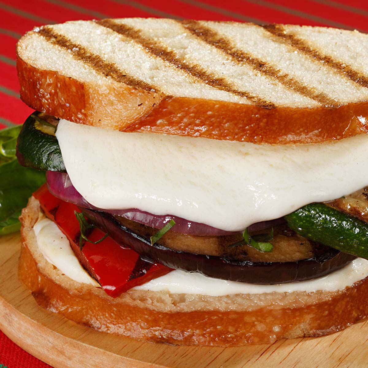 mozzarella and grilled vegetable sandwich