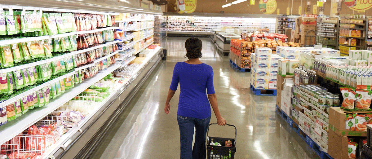 woman shopping for dairy