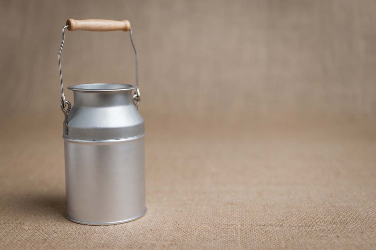 old fashioned milk can